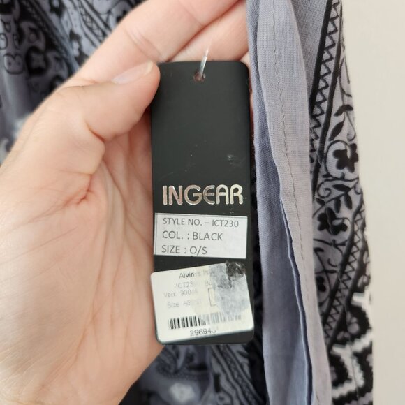 NWT Ingear Grey Bandana Dress Shift Parachute Style Boho Bohemian OS - Picture 5 of 8